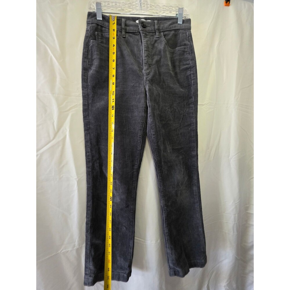 LOFT Corduroy Pants Womens Size 2 26 Gray Straight High Waist - Picture 2 of 5